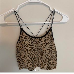 Cheetah cropped tank